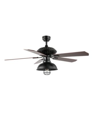 Ashton 1-Light Farmhouse Industrial Iron Dome Shade LED Ceiling Fan with Remote