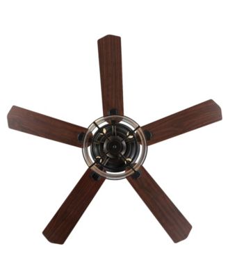 Braxton 4-Light Farmhouse Industrial Iron Drum Shade LED Ceiling Fan with Remote