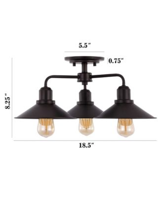 Calvin 3-Light Iron Industrial LED Pendant