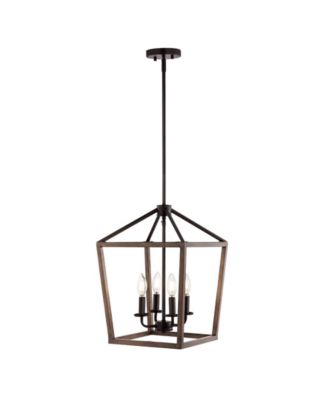 Oria 4-Light Iron Farmhouse Industrial Lantern LED Pendant