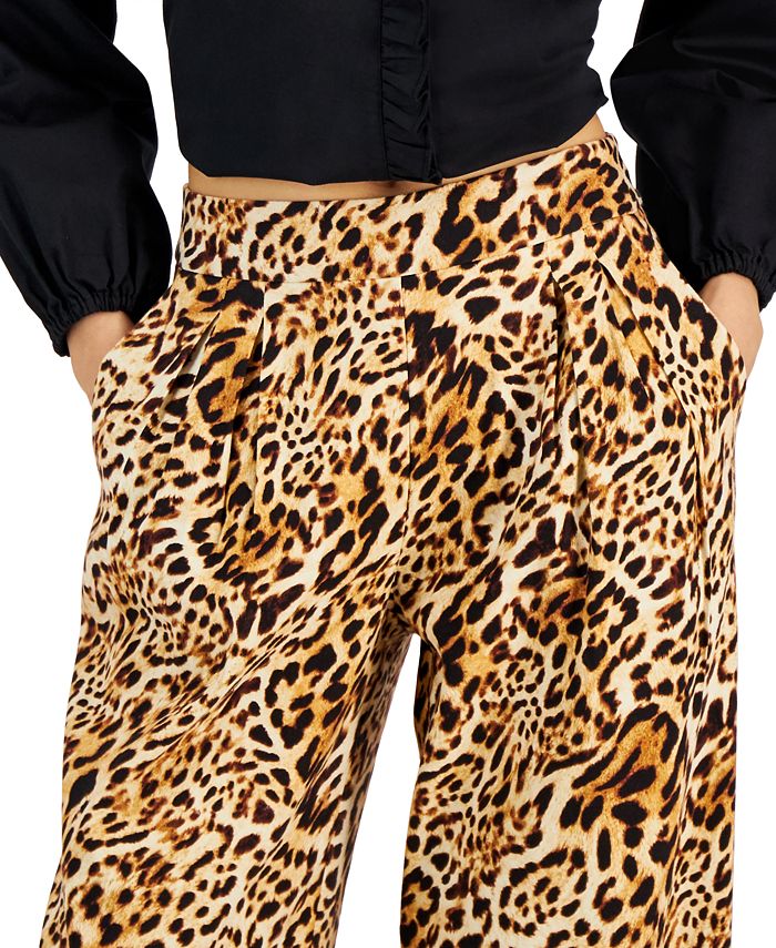 INC International Concepts Women's Cheetah-Print Wide-Leg Pull-On Pants ...