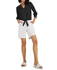 Women's Tie-Hem Button-Down Top, Created for Macy's