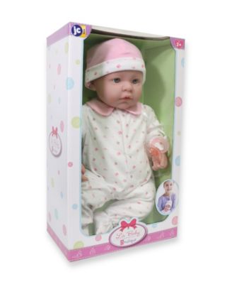 La Baby Caucasian 20" Soft Body Baby Doll Pink Outfit
