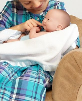 La Newborn Nursery 14" Smiling Baby Doll 8 Pcs Blue Gift Set