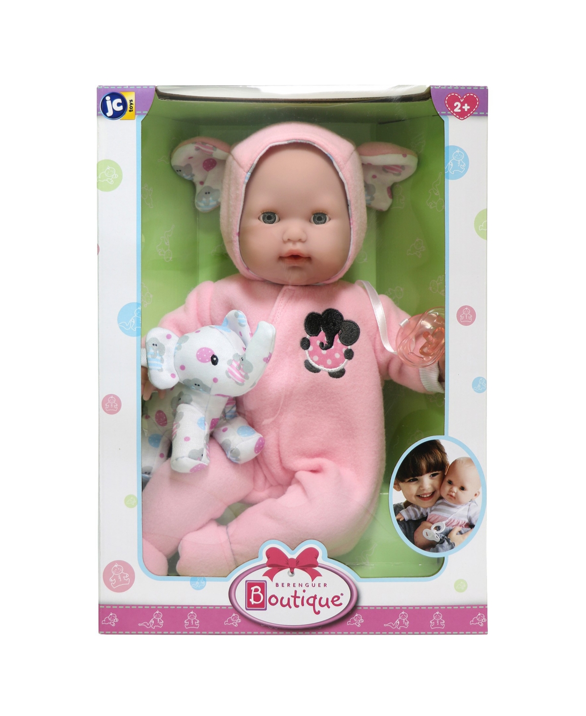 Shop Jc Toys Berenguer Boutique 15" Soft Body Baby Doll Elephant Pink Outfit In Pink Elephant Theme