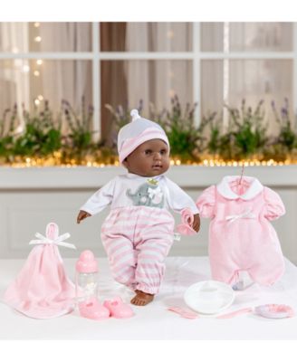 Berenguer Boutique 15" African American Baby Gift Set, 11 Pieces