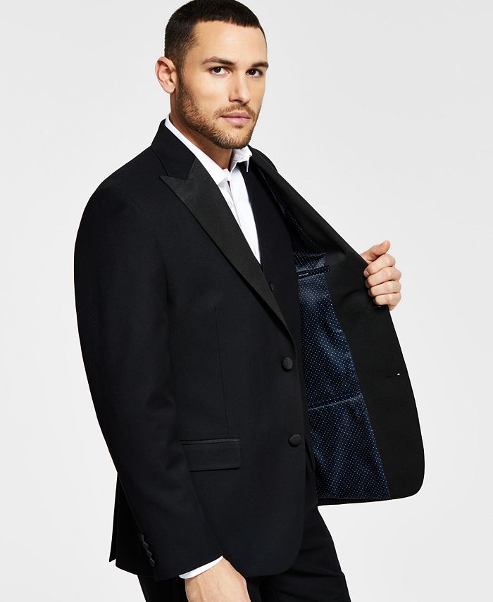 Alfani - Men's Classic-Fit Stretch Black Twill Suit Jacket