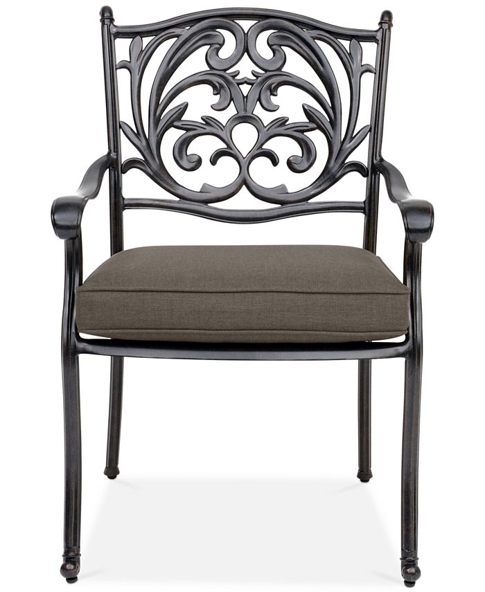 Agio Set of 2 Chateau Aluminum Outdoor Dining Chairs with Outdoor Cushion, Created for Macy's