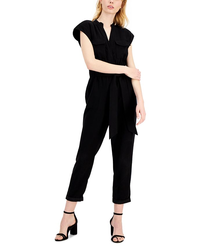 INC International Concepts Petite Belted Utility Jumpsuit, Created for  Macy's - Macy's