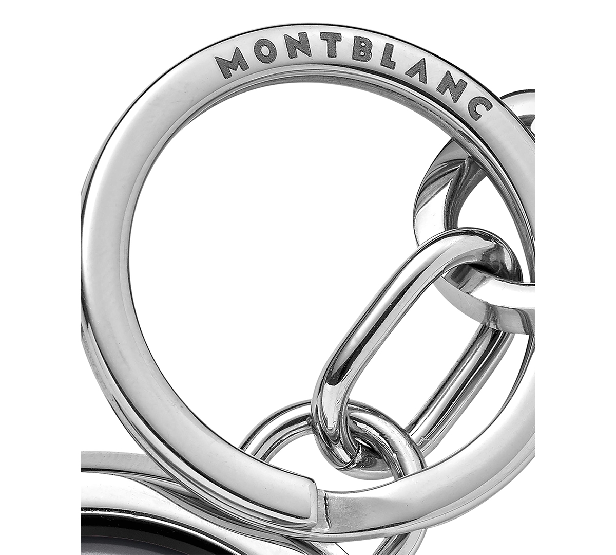 Shop Montblanc Meisterstuck Spinning Emblem Key Fob In Silver,gray