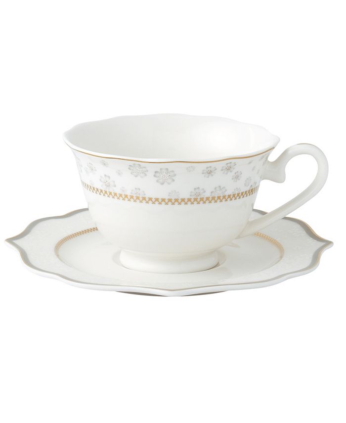 Lorren Home Trends Wavy Mix and Match Bone China Service for 8-Blossom ...