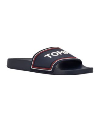 black tommy hilfiger slides womens