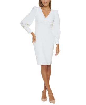 calvin klein white bodycon dress