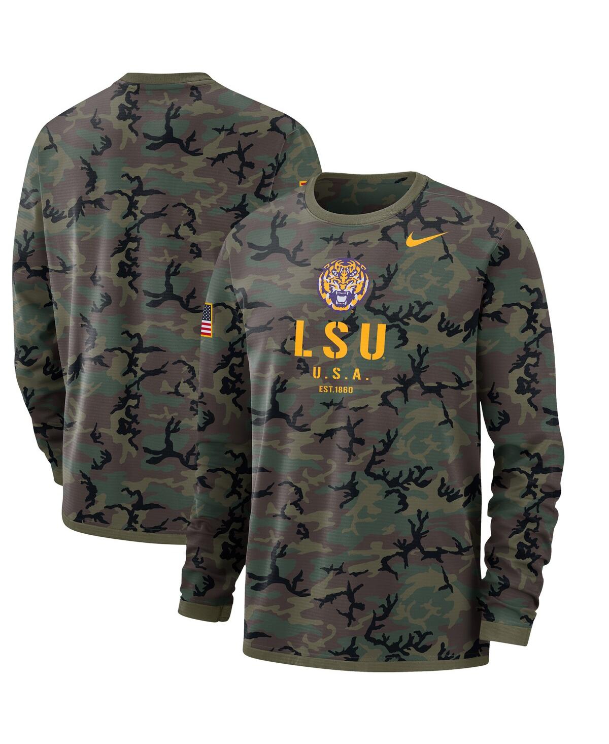 Men's Camo Lsu Tigers Military-Like Appreciation Performance Long Sleeve T-shirt