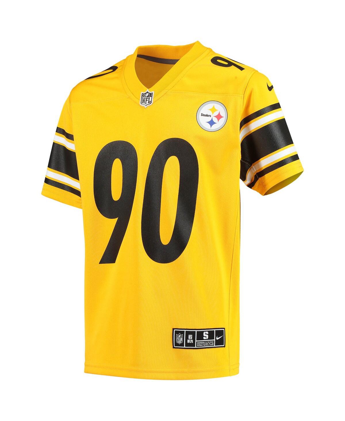 Boys T.j. Watt Gold-Tone Pittsburgh Steelers Inverted Team Game Jersey - Gold-Tone