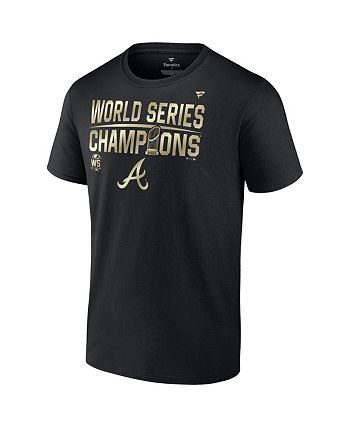 Men's Atlanta Braves Fanatics Branded Black 2021 World Series Champions  Gold T-Shirt