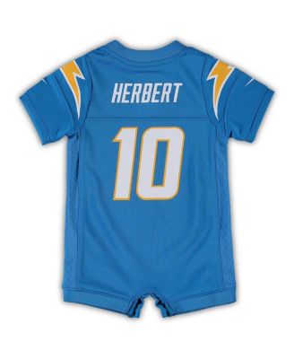 Infant Justin Herbert Powder Blue Los Angeles Chargers Game Romper Jersey