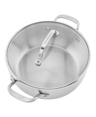 3-Ply Base Stainless Steel 4 Quart Induction Casserole with Lid
