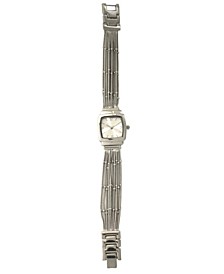 Women's Square Face Silver-Tone Chain Bracelet Watch 38mm