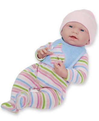 La Newborn 15" Real Girl Baby Doll Pink Striped Pajama
