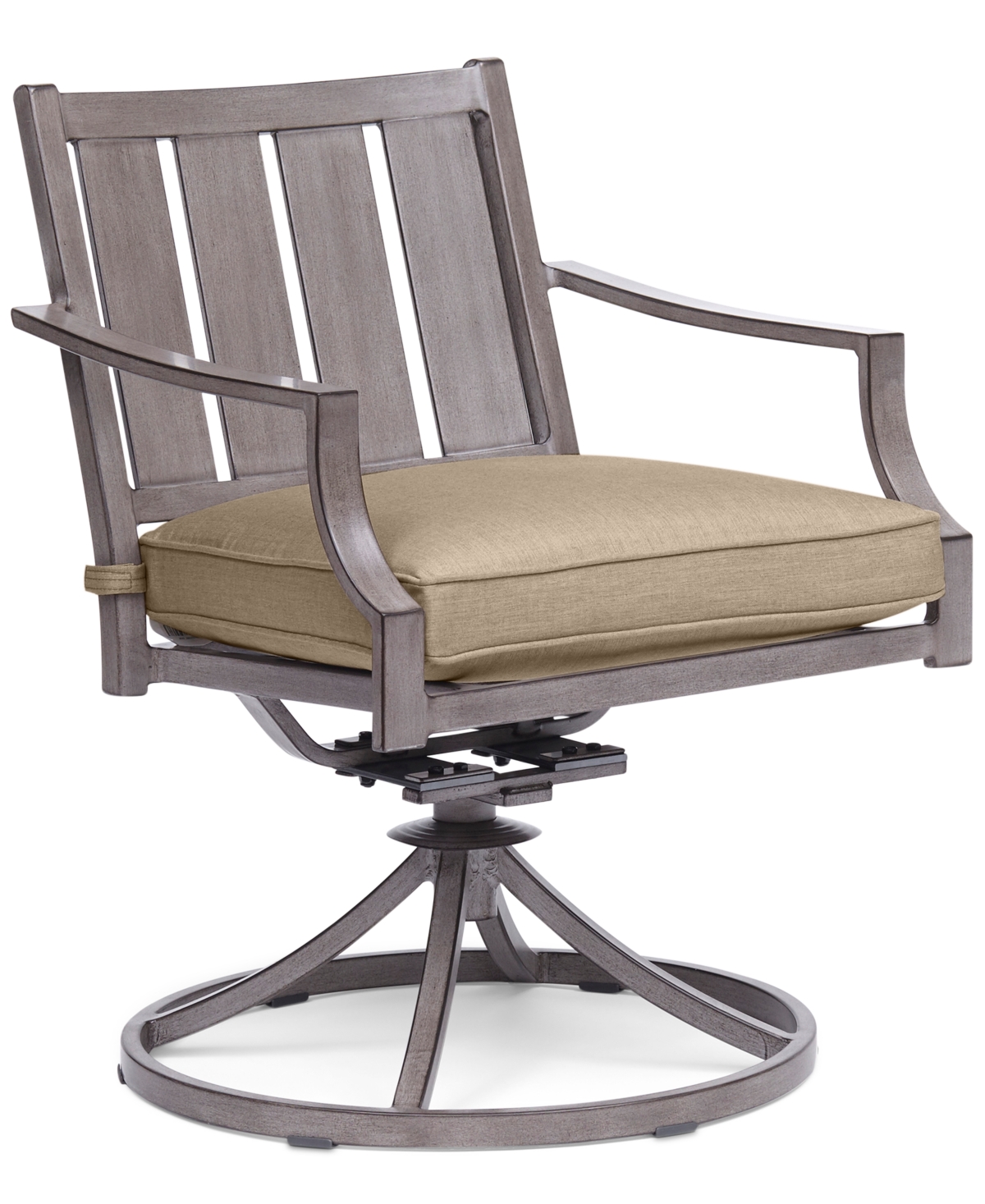 Agio Wayland Outdoor Swivel Chair, Created For Macy's In Outdura Remy Pebble