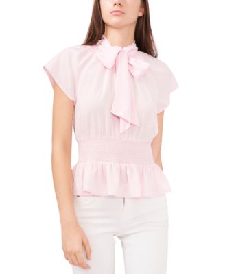 Riley & Rae - Peplum Tie-Neck Blouse