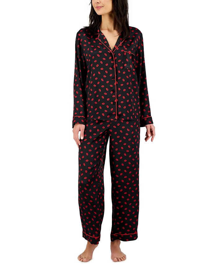 I.N.C. International Concepts Satin Notch Collar Pajama Set, Created ...