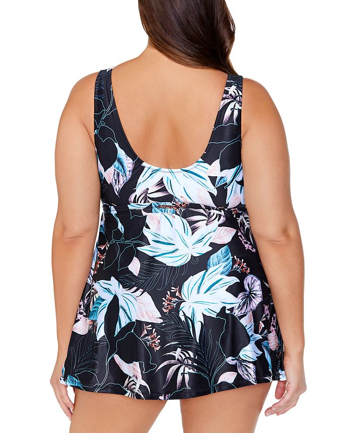 Raisins Curve Trendy Plus Size Printed Lucia Swimdress & Reviews Swimsuits & CoverUps Plus
