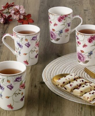 Tall Mugs by Floral Design, Set of 4