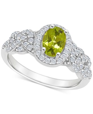 Macy's - Amethyst (3/4 ct. t.w.) & White Topaz (1/2 ct. t.w.) Halo Braid Ring in Sterling Silver (Also in Citrine, Rhodolite Garnet, Peridot, & Blue Topaz)