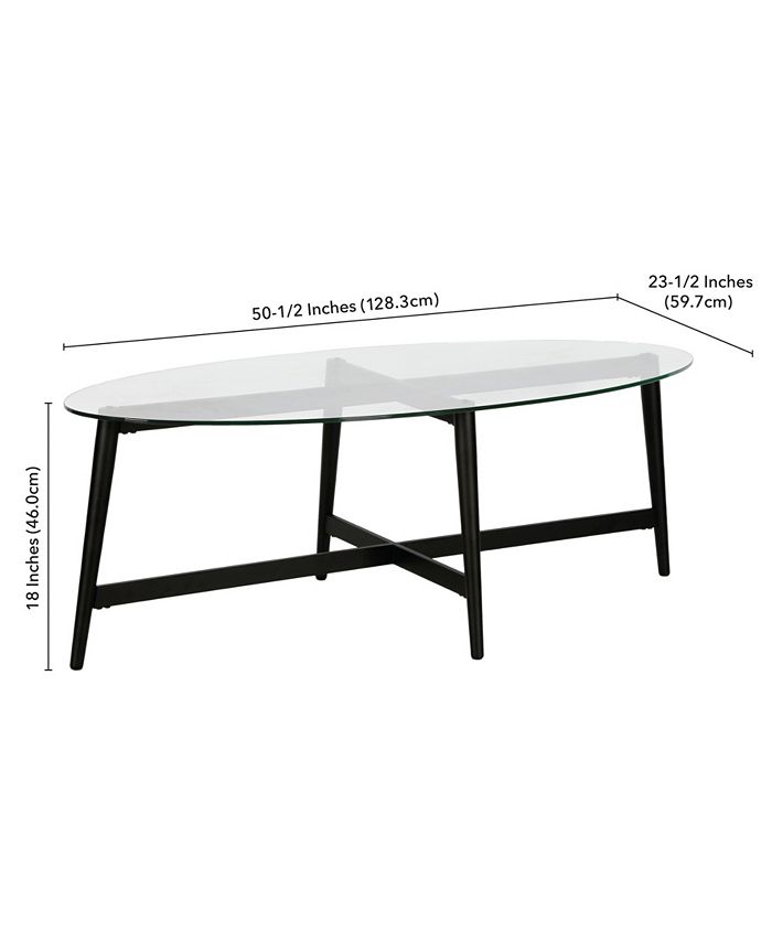 Hudson & Canal Olson Oval Coffee Table, 50.5" x 23.5" - Macy's