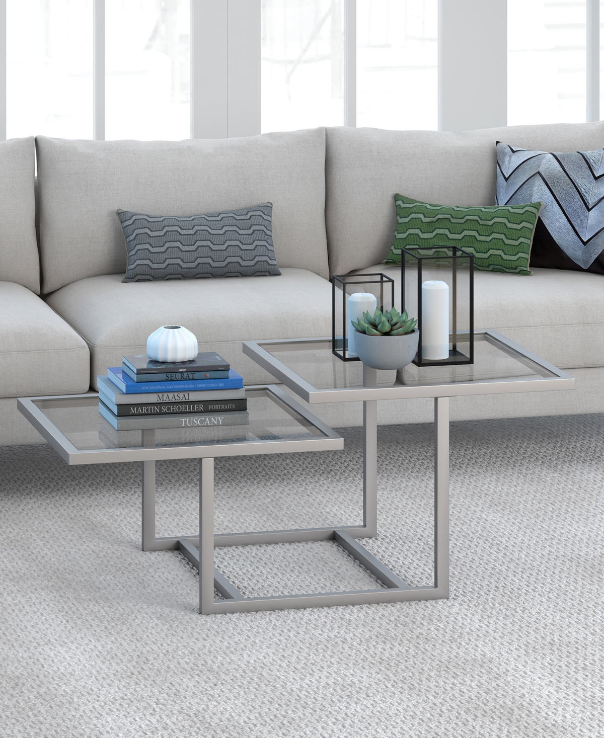 Amalie 2-Tier Satin Coffee Table,
