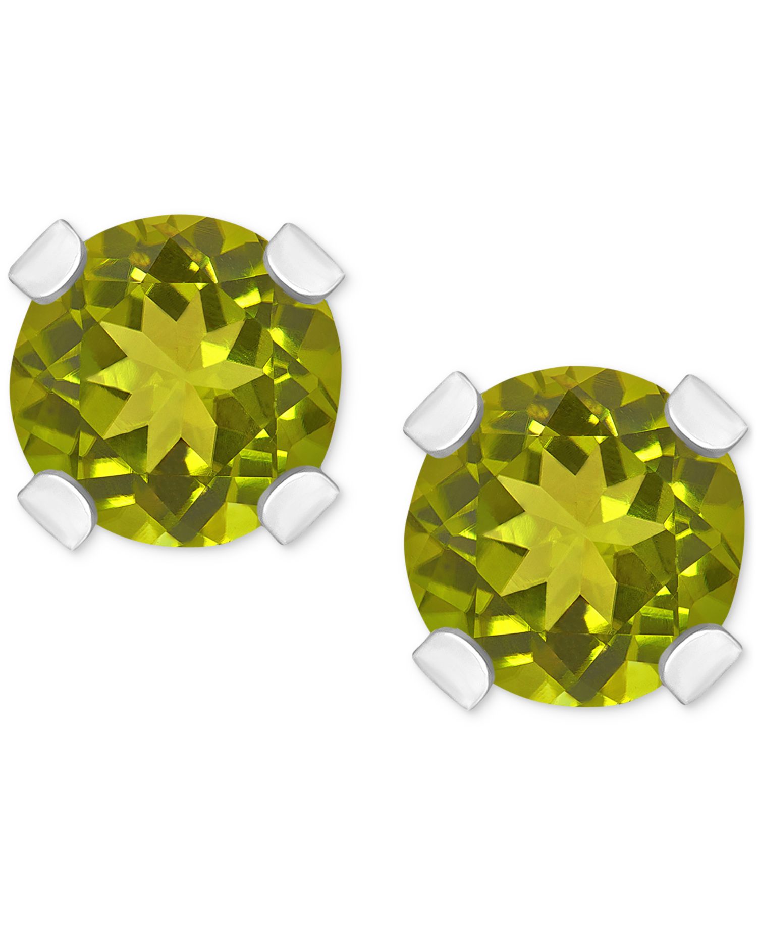 Rhodolite Garnet Stud Earrings (1/4 ct. t.w.) in 14k White or Yellow Gold (Also in Citrine, Sky Blue Topaz, Peridot & Opal)