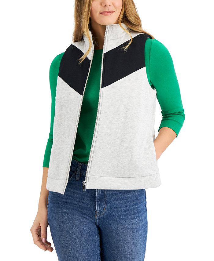 Charter Club Colorblocked French Terry Vest, Created for Macy's Macy's