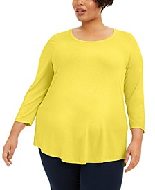 Plus Size Scoopneck Top, Created for Macy's