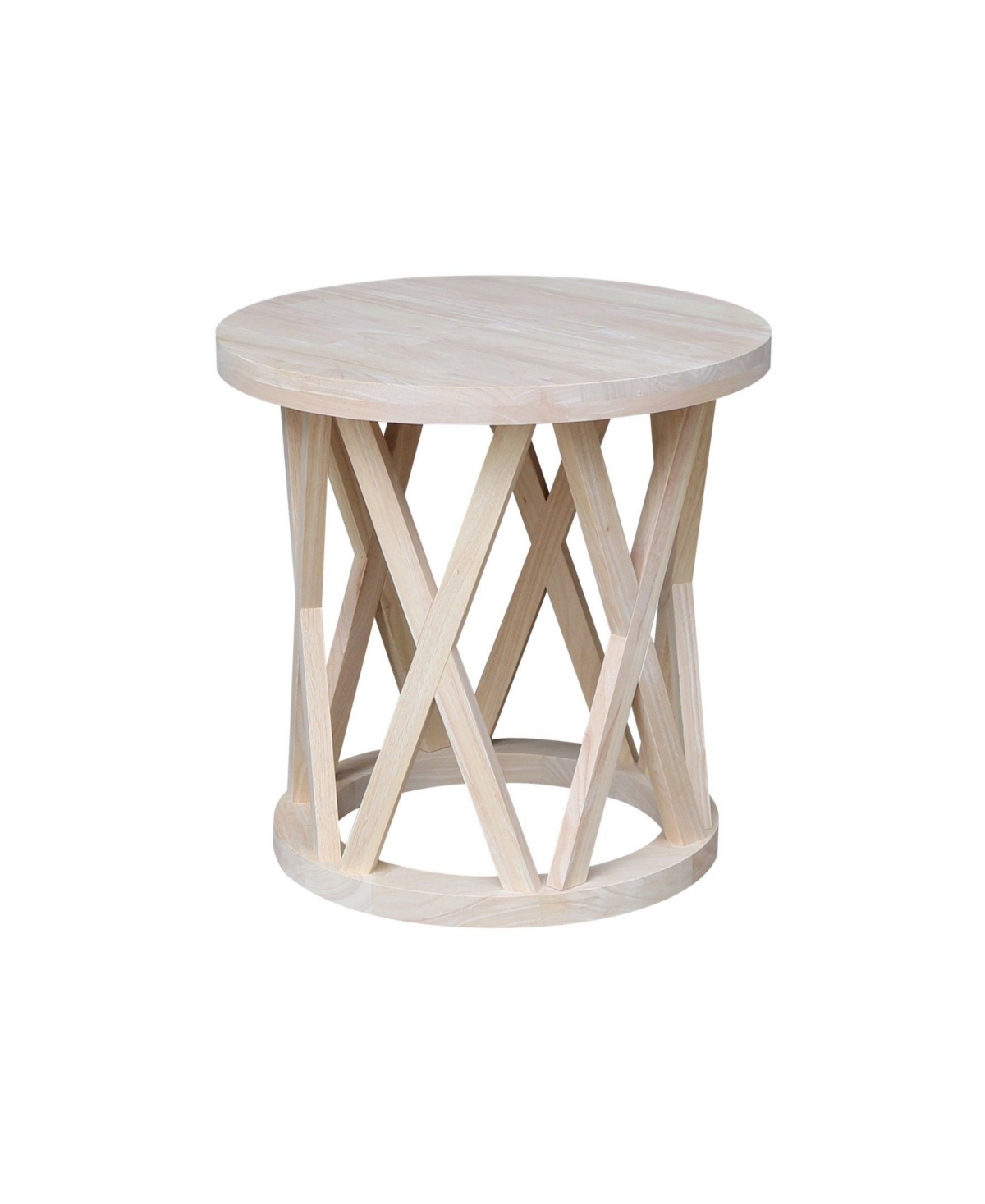 Shop International Concepts Round Ceylon End Table In Unfinished