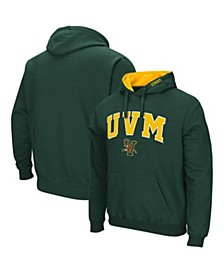 Men's Green Vermont Catamounts Arch and Logo Pullover Hoodie