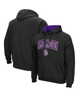 Men's Black James Madison Dukes Arch and Logo Pullover Hoodie