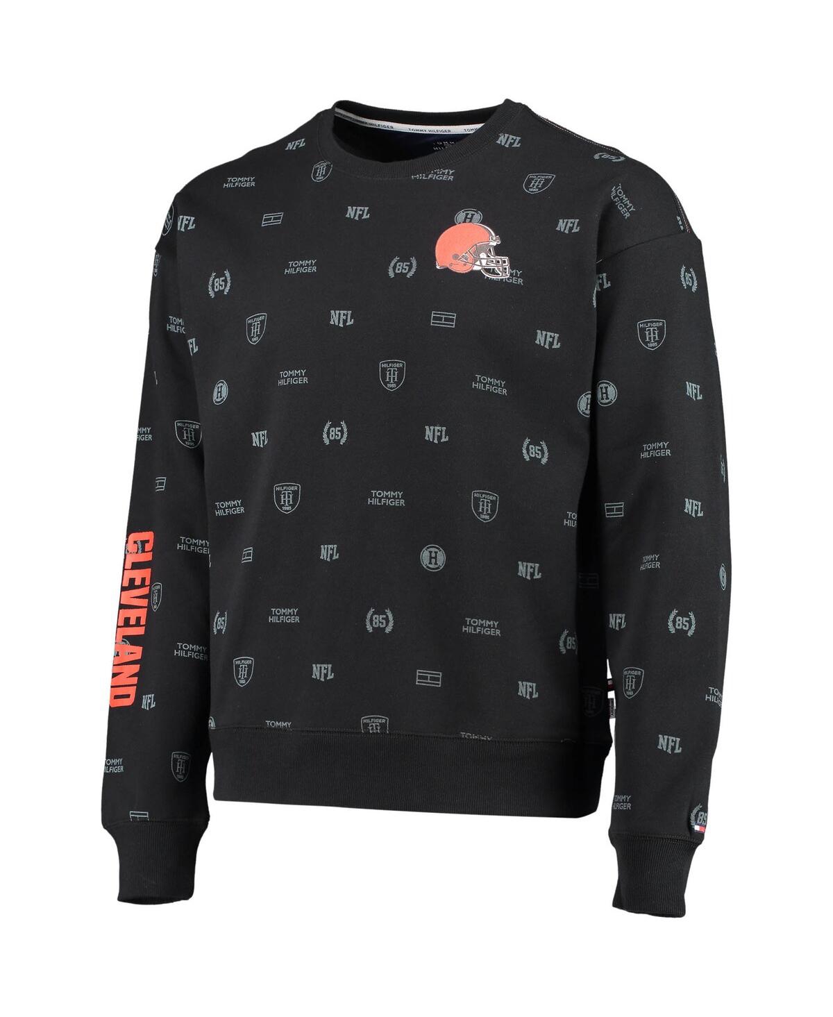 Shop Tommy Hilfiger Men's Black Cleveland Browns Reid Graphic Pullover Sweatshirt