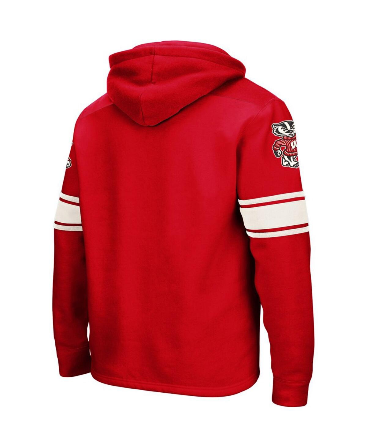 Colosseum Men's Red Wisconsin Badgers 2.0 Lace-up Pullover Hoodie In Red