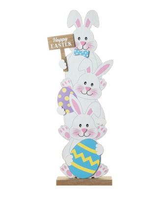 Wooden Easter Stacked Bunny Porch Decor, 30.75"