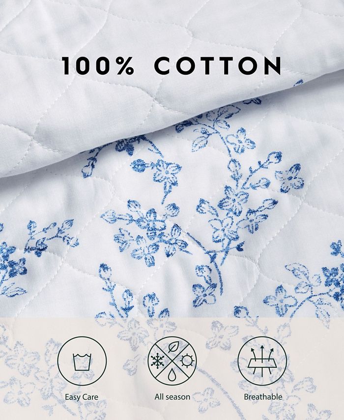 Laura Ashley Flora Blue Quilt Set, Full/Queen & Reviews Quilts