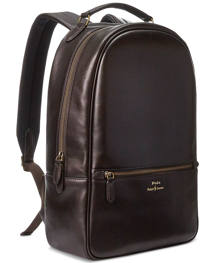 Dark Brown Men Leather Backpack