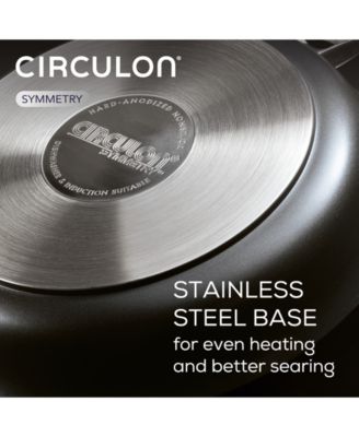 Symmetry Hard-Anodized Nonstick Weeknight Cookware Induction Pots and Pans Set, 4-Piece, Black