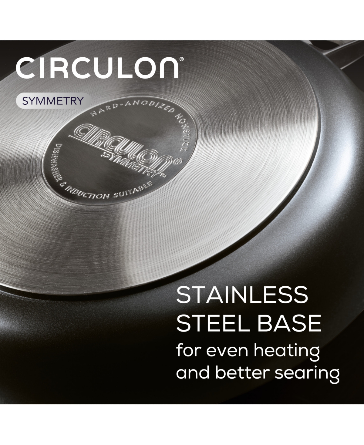 Circulon Symmetry Hard-Anodized Nonstick Weeknight Cookware Induction Pots and Pans Set, 4-Piece, Black