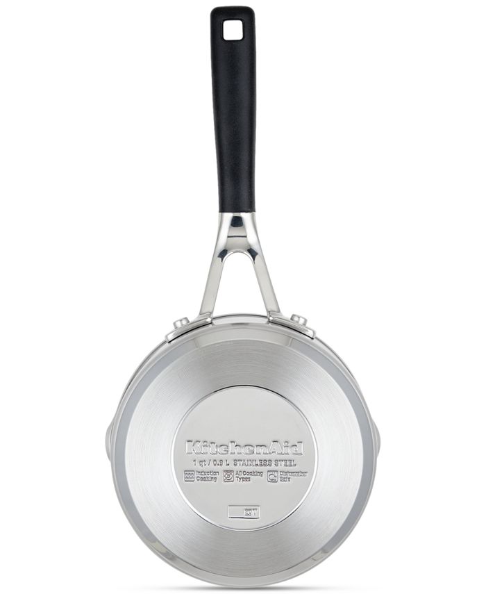 KitchenAid Stainless Steel 1 Quart Induction Sauce Pan with Pour Spouts