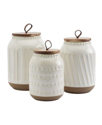 Tabletops Gallery Ziggy Canister, Set of 3 - Macy's