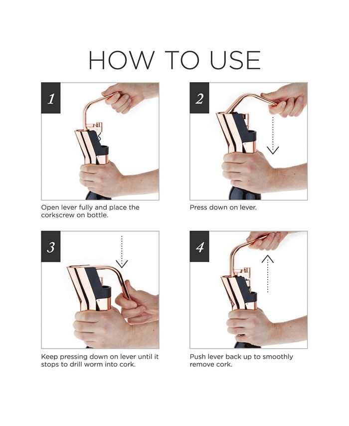 Viski Gunmetal Heavyweight Lever Corkscrew Macy's