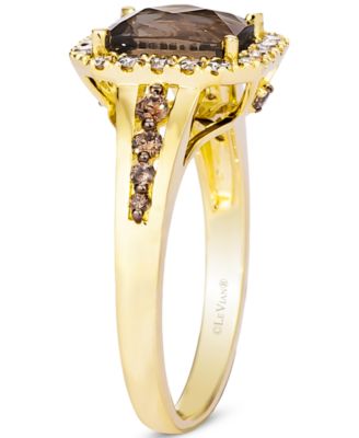 Cinnamon Citrine (1-1/3 ct. t.w.) & Diamond (1/2 ct. t.w.) Ring in 14k Rose Gold  (Also in Amethyst, Blue Topaz, Peridot & Smoky Quartz)
