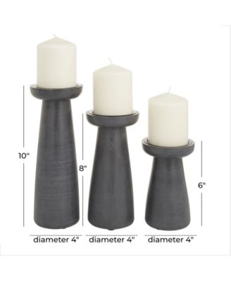 by Cosmopolitan Mango Wood Modern Candle Holder, Set of 3